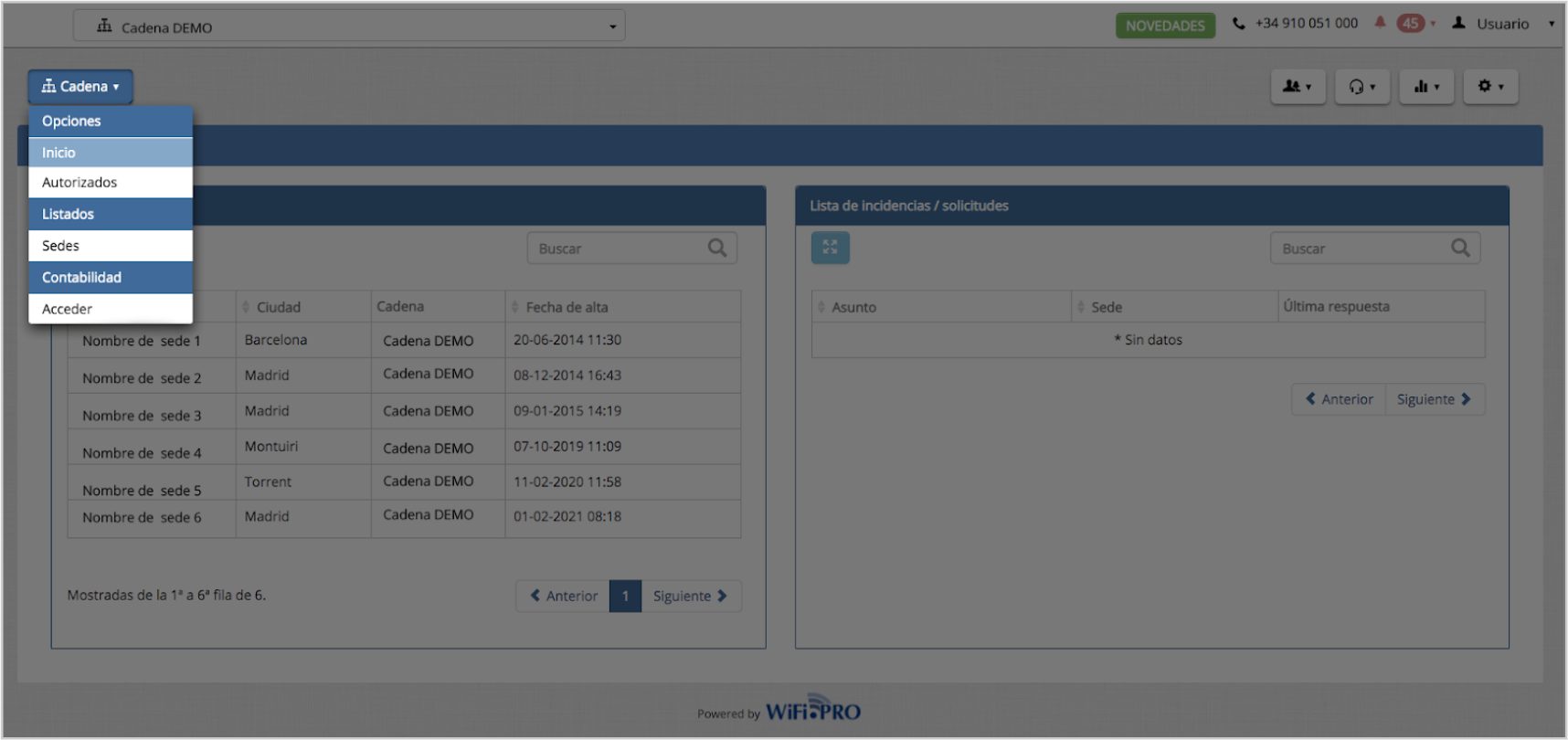 Panel WiFi.PRO