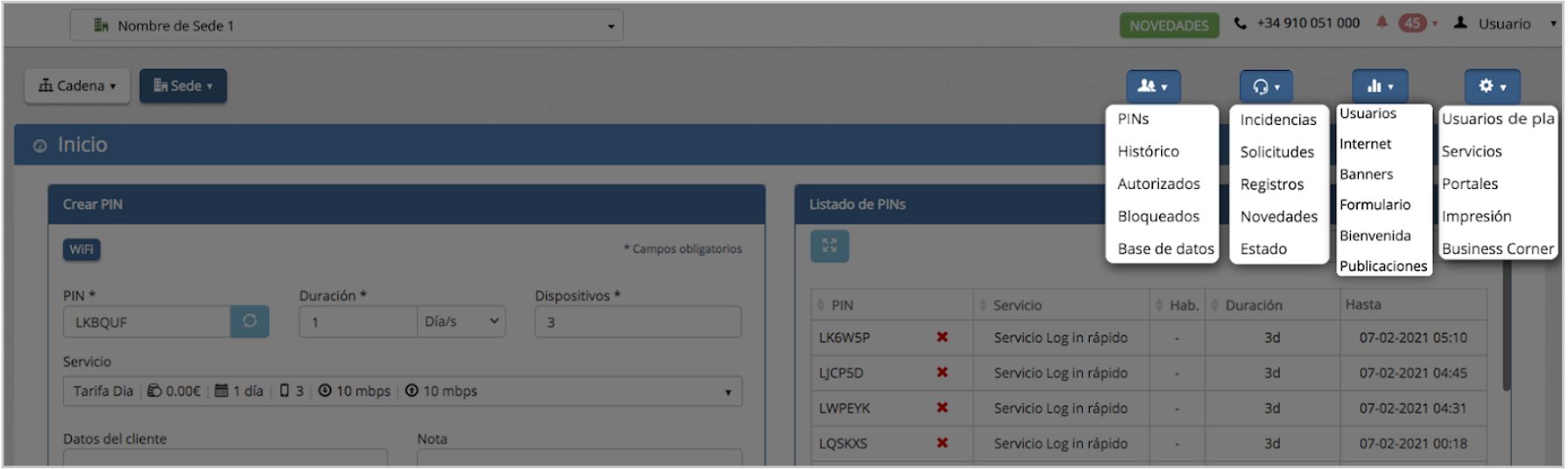 Panel WiFi.PRO